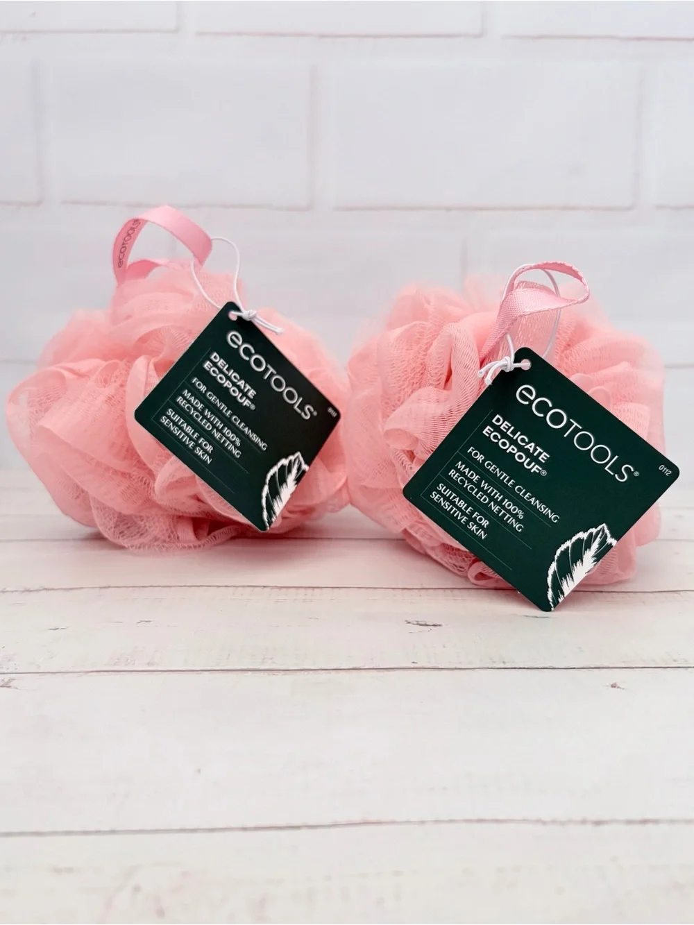 Set of 2 EcoTools Delicate EcoPouf Loofah Pink NWT